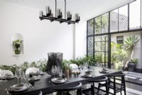 Table setting in modern dining room