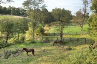 The farmhouse is surrounded by ten acres of rolling hills and pastures.