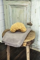Naturally downed wooded trees provided the raw materials for casting a rustic stool.