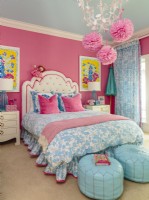 The Small's daughter's room wears happy color and fun accents.