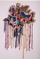 Bridget's crocheted wall hanging grows organically from the materials she works with.