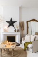 Christmas decorations in modern living room