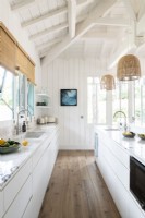 Modern country white galley kitchen