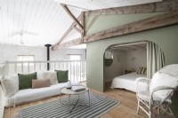 Mezzanine bedroom suite with covered bedroom alcove area