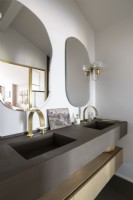 Twin sinks in elegant bathroom