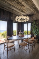 Elegant dining room with sea views