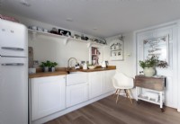 White and wooden country kitchen
