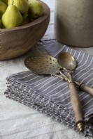 Rustic spoons on napkins - detail