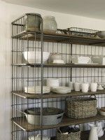 Free standing metal shelving for kitchen or pantry