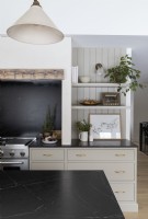 Built-in shelf unit in modern kitchen