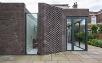 Brick detail of contemporary kitchen extension