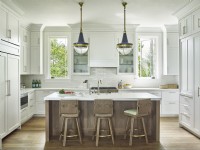Kitchen overall with island and stools in Bakers Bay, Bahamas