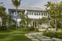 The front exterior with landscaping of Bakers Bay project in the Bahamas.