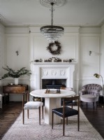 Drawing room with seating and fireplace